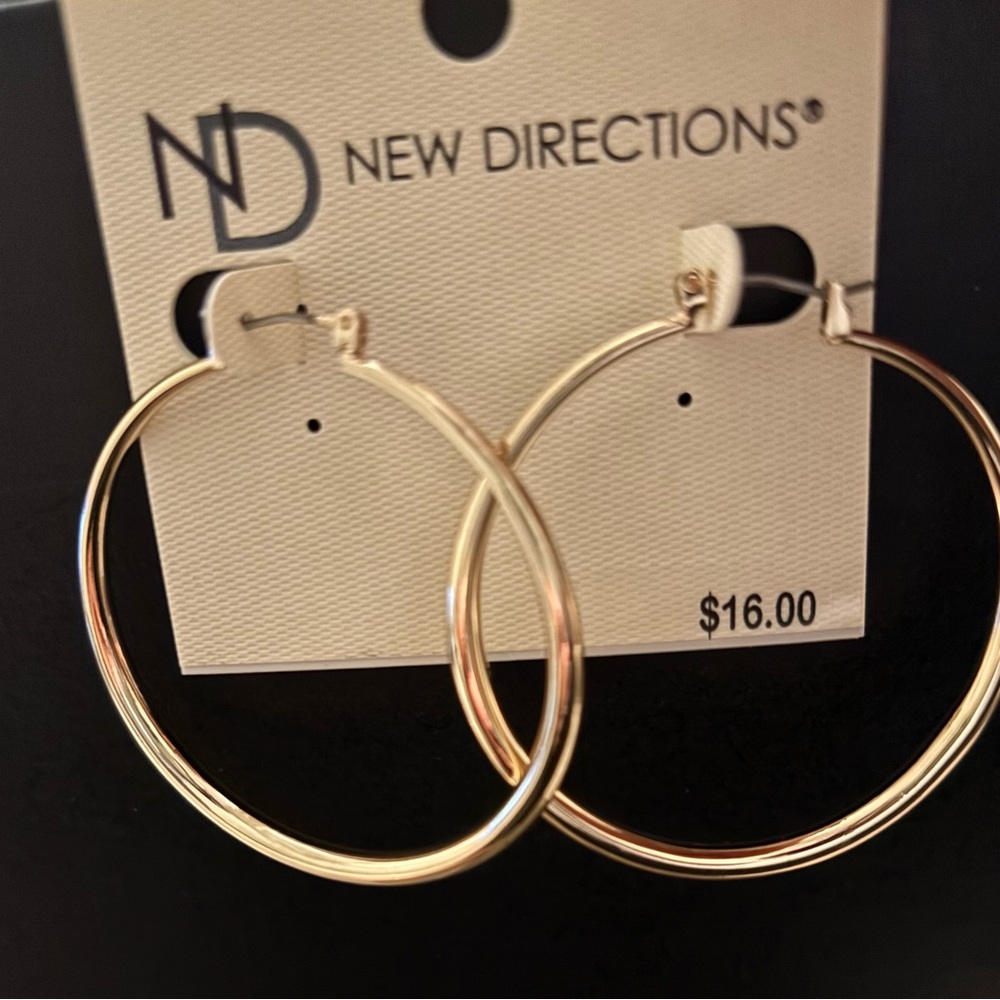 New Directions Gold Hoop Earrings